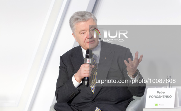 KYIV, UKRAINE - MAY 26, 2023 - President of Ukraine in 2014-19, Leader of the European Solidarity Party Petro Poroshenko is pictured during...