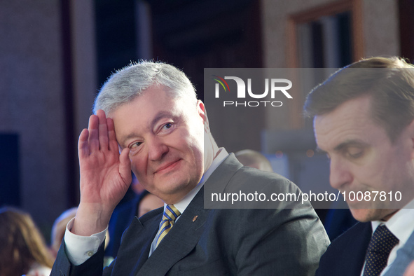 KYIV, UKRAINE - MAY 26, 2023 - President of Ukraine in 2014-19, Leader of the European Solidarity Party Petro Poroshenko is pictured on the...