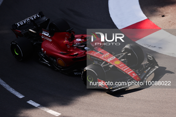 Charles Leclerc of Ferrari during second practice ahead of the Formula 1 Grand Prix of Monaco at Circuit de Monaco in Monaco on May 26, 2023...