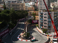 View of the hairpin near the Hotel Fairmont second practice ahead of the Formula 1 Grand Prix of Monaco at Circuit de Monaco in Monaco on Ma...