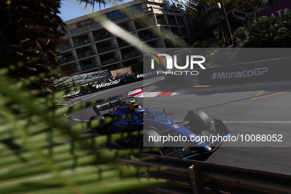 Logan Sargeant of Williams during second practice ahead of the Formula 1 Grand Prix of Monaco at Circuit de Monaco in Monaco on May 26, 2023...