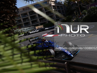 Logan Sargeant of Williams during second practice ahead of the Formula 1 Grand Prix of Monaco at Circuit de Monaco in Monaco on May 26, 2023...