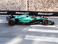 Lance Stroll of Aston Martin Aramco during second practice ahead of the Formula 1 Grand Prix of Monaco at Circuit de Monaco in Monaco on May...