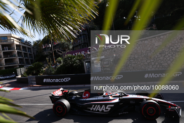 Nico Hulkenberg of Haas during second practice ahead of the Formula 1 Grand Prix of Monaco at Circuit de Monaco in Monaco on May 26, 2023. 