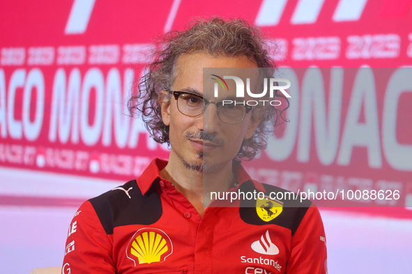 Laurent Mekies of Ferrari attends a press conference ahead of the F1 Grand Prix of Monaco at Circuit de Monaco on May 26, 2023 in Monte-Carl...