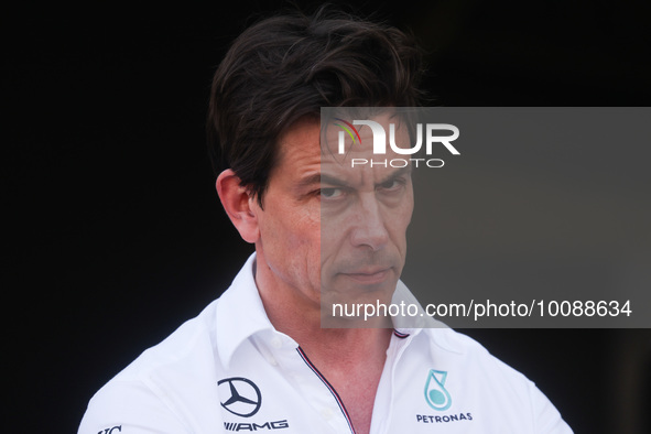 Toto Wolff of Mercedes is seen ahead of the F1 Grand Prix of Monaco at Circuit de Monaco on May 26, 2023 in Monte-Carlo, Monaco. 