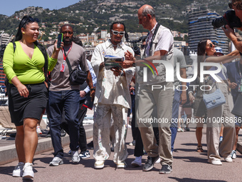 Lewis Hamilton of Mercedes arrives at the paddock ahead of the F1 Grand Prix of Monaco at Circuit de Monaco on May 26, 2023 in Monte-Carlo,...