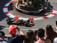 Max Verstappen of Red Bull Racing drives on the track during Practice 2 ahead of the F1 Grand Prix of Monaco at Circuit de Monaco on May 26,...