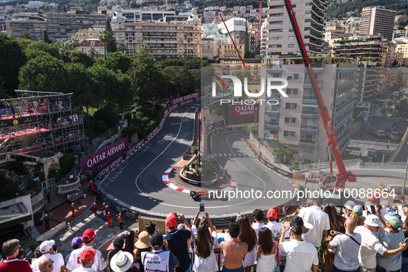 Max Verstappen of Red Bull Racing drives on the track during Practice 2 ahead of the F1 Grand Prix of Monaco at Circuit de Monaco on May 26,...