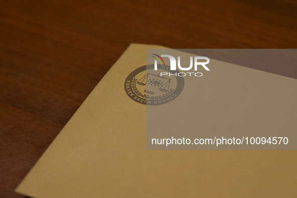 Turkish YSK(Yuksek secim kurulu) sealed voting envelope 2nd run of presidental election of Turkey, Istanbul/Turkey 28 may 2023 