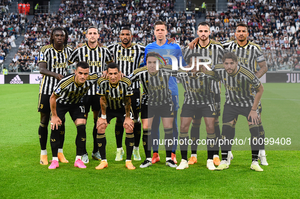 Juventus fc poses before he Serie A Football match between Juventus FC and AC Milan at Allianz Stadium, on 28 May 2023 in Turin, Italy 