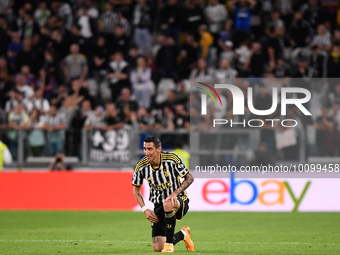 Angel Di Maria (Juventus) reacts  during the Serie A Football match between Juventus FC and AC Milan at Allianz Stadium, on 28 May 2023 in T...