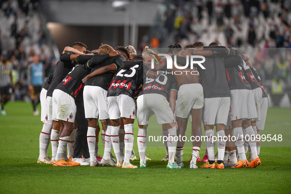AC Milan celebrates after the Serie A Football match between Juventus FC and AC Milan at Allianz Stadium, on 28 May 2023 in Turin, Italy 