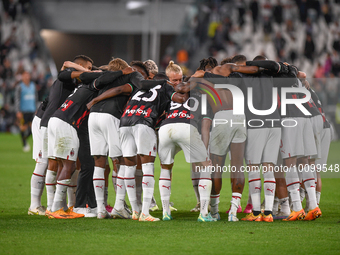 AC Milan celebrates after the Serie A Football match between Juventus FC and AC Milan at Allianz Stadium, on 28 May 2023 in Turin, Italy (