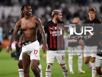 Rafael Leao (AC Milan) celebrates after the Serie A Football match between Juventus FC and AC Milan at Allianz Stadium, on 28 May 2023 in Tu...