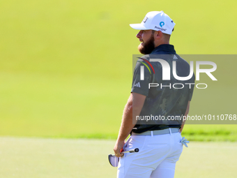 Tyrrell Hatton of High Wycombe, England waits in the 18th green during the first round of the The Memorial Tournament presented by Workday a...