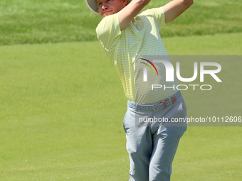 Peter Malnati of Knoxville, Tennessee hits on the 17th green during the first round of the The Memorial Tournament presented by Workday at M...