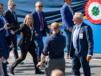 Italian Prime Minister Giorgia Meloni in Rome on June 2, 2023 on the occasion of the parade for the 77th Italian Republic Day     (