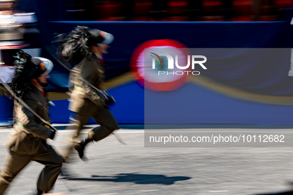 The traditional military parade in Rome's Imperial Forums to celebrate the 77th Italian Republic Day, with top authorities in attendance and...