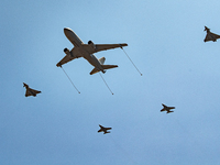 Italian Air Force aircraft over the skies of Rome in Italy on June 2, 2023 for the 77th Italian Republic Day        (