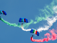 Folgore paratroopers over the skies of Rome in Italy on June 2, 2023 for the 77th Italian Republic Day        (