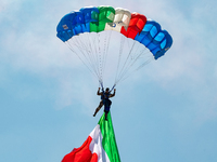 Folgore paratroopers over the skies of Rome in Italy on June 2, 2023 for the 77th Italian Republic Day        (