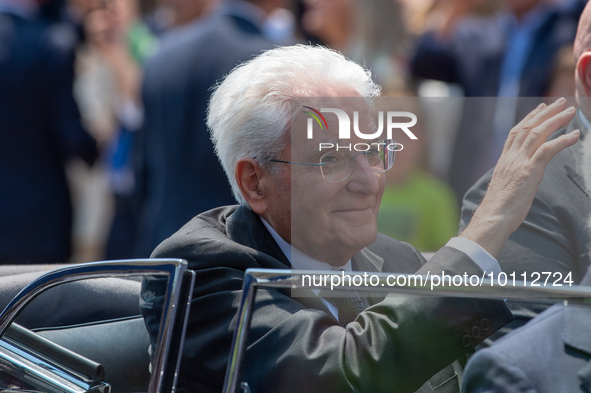 Sergio Mattarella in Rome on June 2, 2023 on the occasion of the parade for the 77th Italian Republic Day   