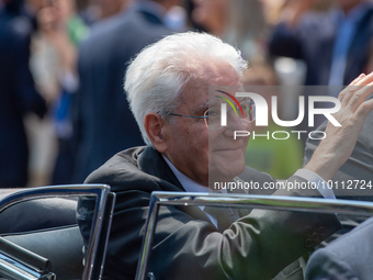 Sergio Mattarella in Rome on June 2, 2023 on the occasion of the parade for the 77th Italian Republic Day   (