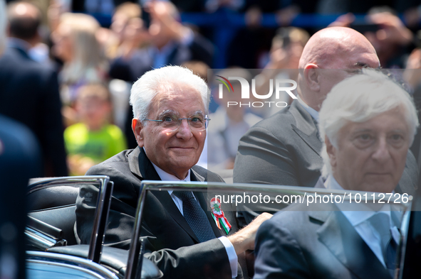 Sergio Mattarella in Rome on June 2, 2023 on the occasion of the parade for the 77th Italian Republic Day   