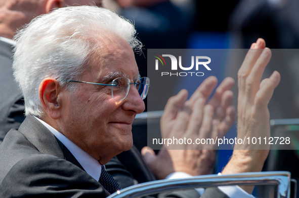 Sergio Mattarella in Rome on June 2, 2023 on the occasion of the parade for the 77th Italian Republic Day   