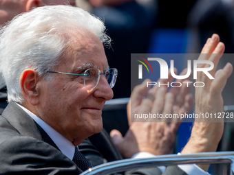 Sergio Mattarella in Rome on June 2, 2023 on the occasion of the parade for the 77th Italian Republic Day   (