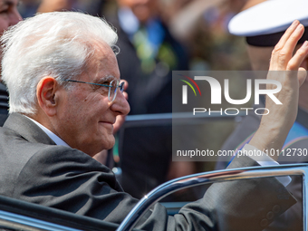 Sergio Mattarella in Rome on June 2, 2023 on the occasion of the parade for the 77th Italian Republic Day   (