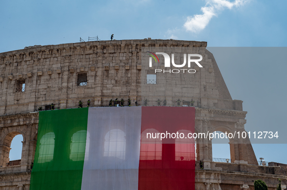 The traditional military parade in Rome's Imperial Forums to celebrate the 77th Italian Republic Day, with top authorities in attendance and...