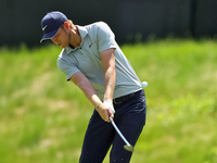 Cam Davis of Sydney, Australia hits from the 15th fairway before hitting during the first round of the The Memorial Tournament presented by...