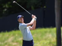 Cam Davis of Sydney, Australia hits on the 15th fairway during the first round of the The Memorial Tournament presented by Workday at Muirfi...