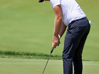 Matt Wallace of England putts on the 18th green during the first round of the The Memorial Tournament presented by Workday at Muirfield Vill...