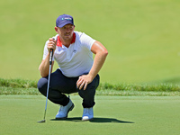 Matt Wallace of England looks overthe 17th green during the first round of the The Memorial Tournament presented by Workday at Muirfield Vil...