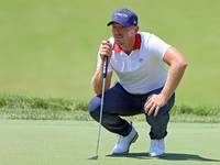 Matt Wallace of England looks over the 17th green during the first round of the The Memorial Tournament presented by Workday at Muirfield Vi...