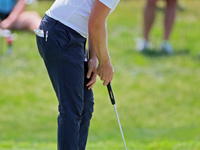 Matt Wallace of England follows putts on the 17th green during the first round of the The Memorial Tournament presented by Workday at Muirfi...