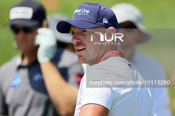 Matt Wallace of England follows his shot from the 16th tee during the first round of the The Memorial Tournament presented by Workday at Mui...