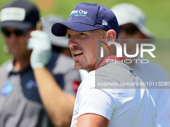 Matt Wallace of England follows his shot from the 16th tee during the first round of the The Memorial Tournament presented by Workday at Mui...