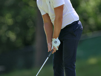 Matt Wallace of England holds prepares to hit from the 15th fairway during the first round of the The Memorial Tournament presented by Workd...