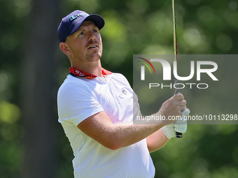 Matt Wallace of England follows his shot from the 15th fairway during the first round of the The Memorial Tournament presented by Workday at...