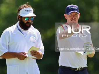 Matt Wallace of England looks down the 15th fairway during the first round of the The Memorial Tournament presented by Workday at Muirfield...