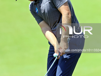 Seamus Power of Waterford, Ireland chips onto the 17th green during the first round of the The Memorial Tournament presented by Workday at M...