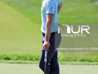 Thomas Detry of Brussels, Belgium waits on the 18th green during the first round of the The Memorial Tournament presented by Workday at Muir...