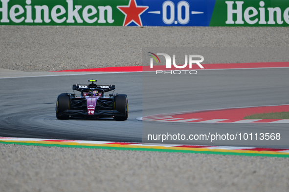 Guanyu Zhou of Alfa Romeo Racing drive his single-seater during free practice of Spanish GP, 7th round of FIA Formula 1 World Championship i...