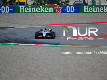 Kevin Magnussen of Haas F1 Team drive his single-seater during free practice of Spanish GP, 7th round of FIA Formula 1 World Championship in...