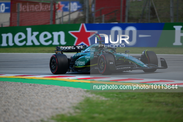 Lance Stroll of Aston Martin Cognizant F1 Team drive his single-seater during free practice of Spanish GP, 7th round of FIA Formula 1 World...