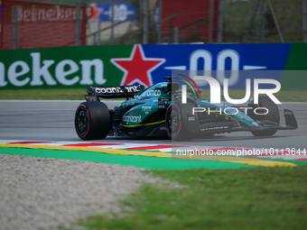 Lance Stroll of Aston Martin Cognizant F1 Team drive his single-seater during free practice of Spanish GP, 7th round of FIA Formula 1 World...